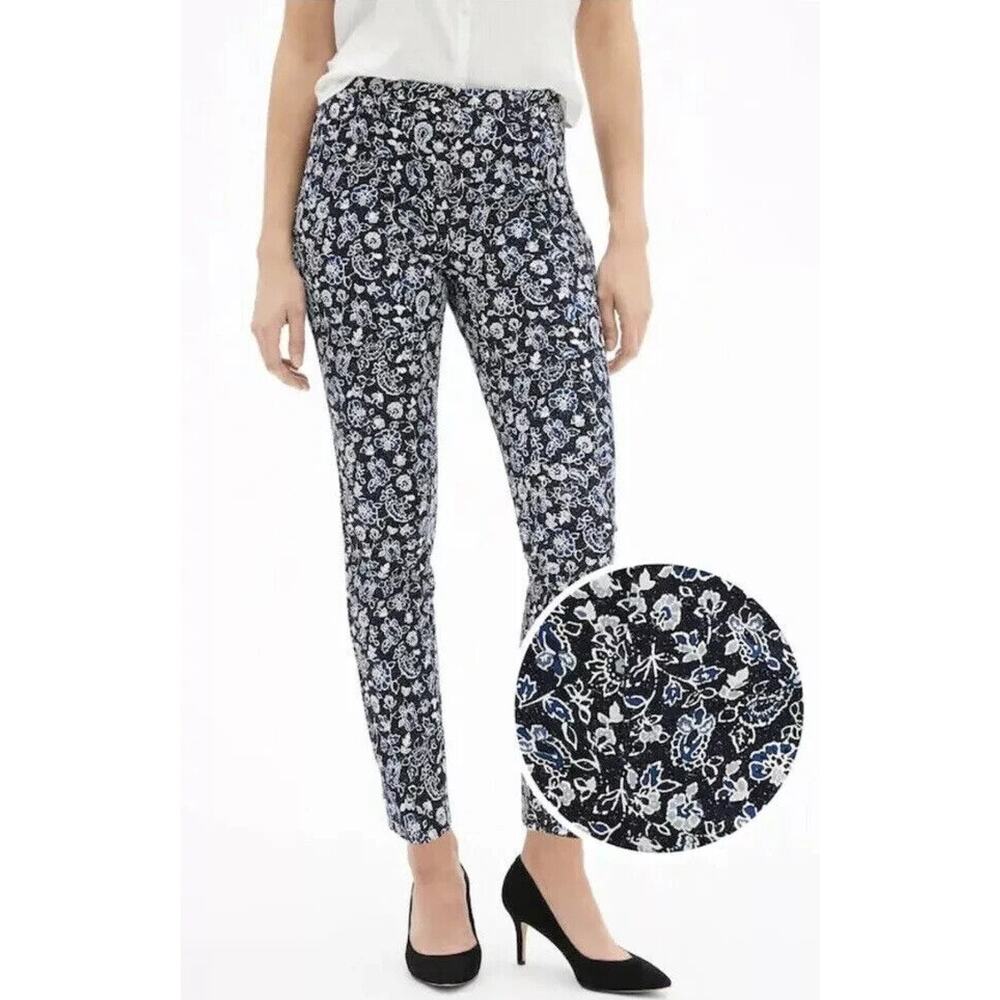GAP Mid Rise Curvy Skinny Ankle B-Stretch Pants Blue Floral Women’s Size 10